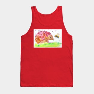 Cute Pink hedgehog and Bee Tank Top